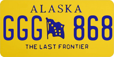 AK license plate GGG868