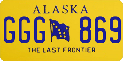 AK license plate GGG869