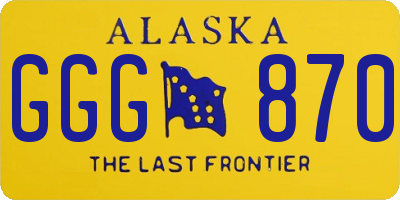 AK license plate GGG870