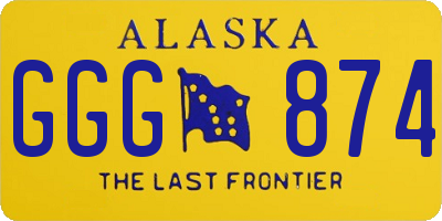 AK license plate GGG874