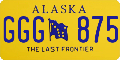AK license plate GGG875