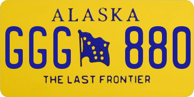 AK license plate GGG880