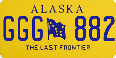 AK license plate GGG882