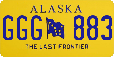 AK license plate GGG883