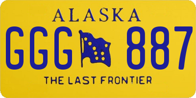 AK license plate GGG887