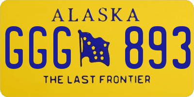 AK license plate GGG893