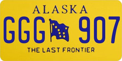 AK license plate GGG907