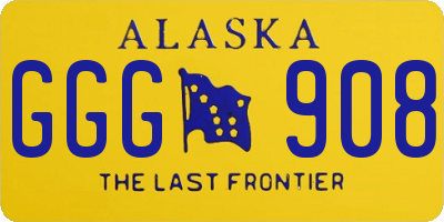 AK license plate GGG908