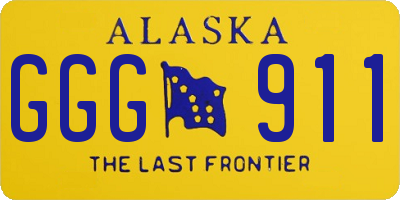 AK license plate GGG911