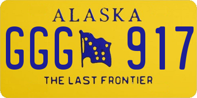 AK license plate GGG917