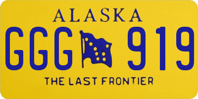 AK license plate GGG919
