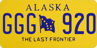 AK license plate GGG920