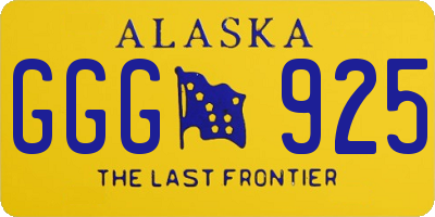 AK license plate GGG925
