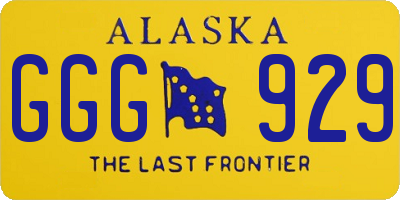 AK license plate GGG929