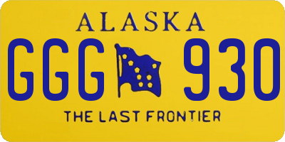 AK license plate GGG930