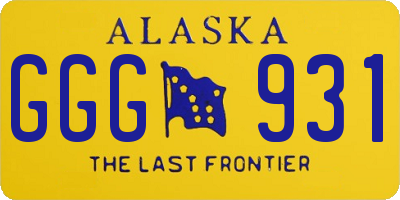 AK license plate GGG931