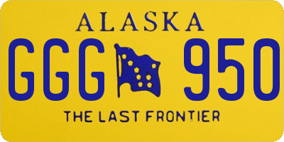 AK license plate GGG950
