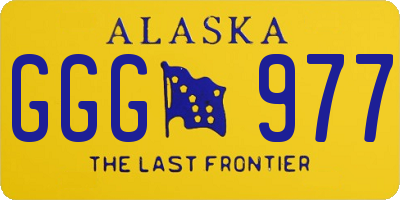 AK license plate GGG977