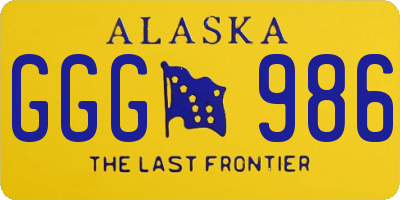 AK license plate GGG986