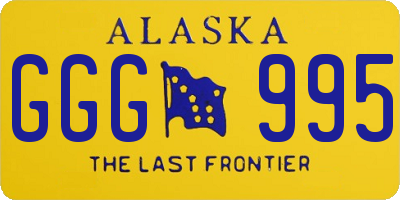 AK license plate GGG995