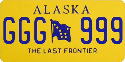 AK license plate GGG999