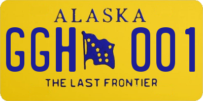 AK license plate GGH001