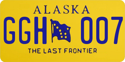 AK license plate GGH007