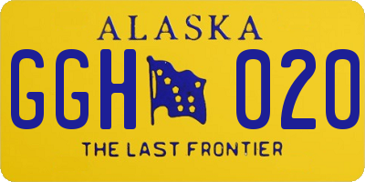 AK license plate GGH020