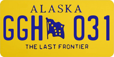 AK license plate GGH031