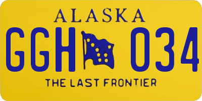 AK license plate GGH034