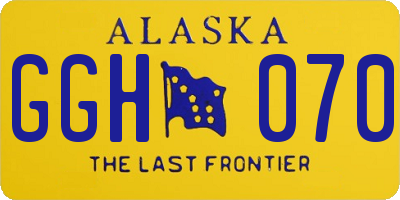 AK license plate GGH070