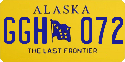 AK license plate GGH072