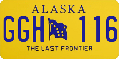 AK license plate GGH116