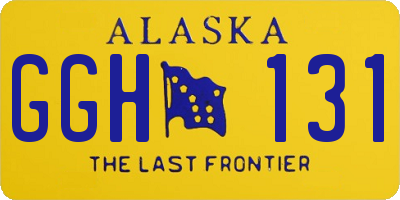 AK license plate GGH131
