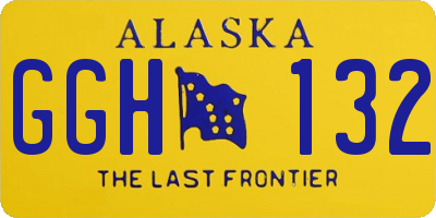 AK license plate GGH132