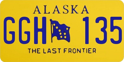 AK license plate GGH135