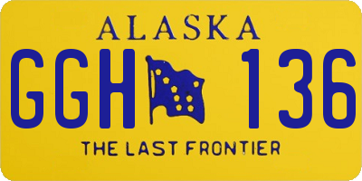 AK license plate GGH136