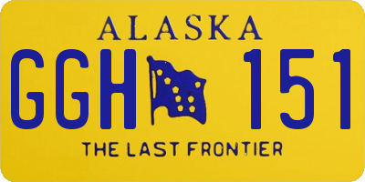 AK license plate GGH151
