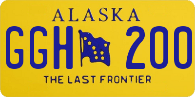 AK license plate GGH200