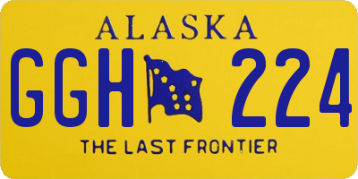 AK license plate GGH224