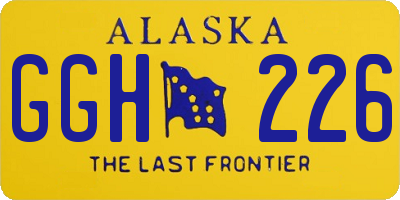AK license plate GGH226