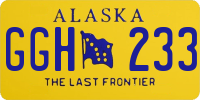 AK license plate GGH233