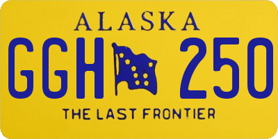 AK license plate GGH250