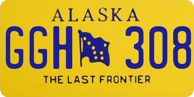 AK license plate GGH308