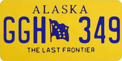 AK license plate GGH349