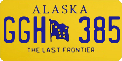 AK license plate GGH385