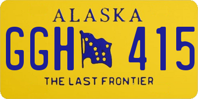 AK license plate GGH415