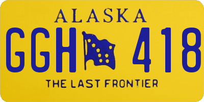 AK license plate GGH418