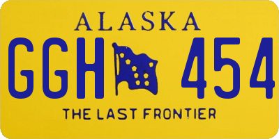 AK license plate GGH454