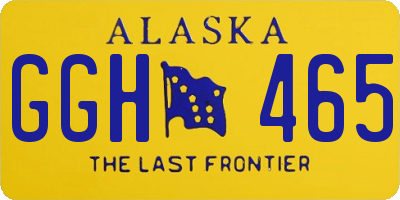 AK license plate GGH465